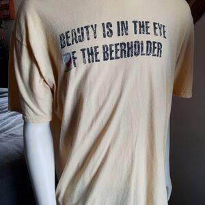 Vtg No Boundaries Y2K Men's Beauty is in the eye of the Beerholder T Shirt Sz XL
